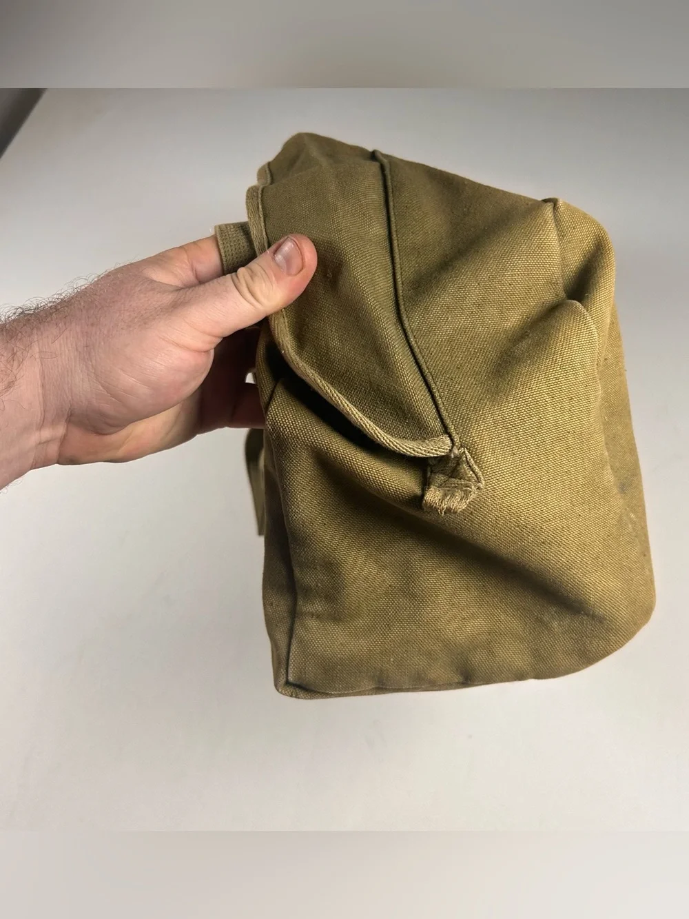 WWII USA USN Military Canvas Duffel Bag Double Strap Vintage Army Field Gear